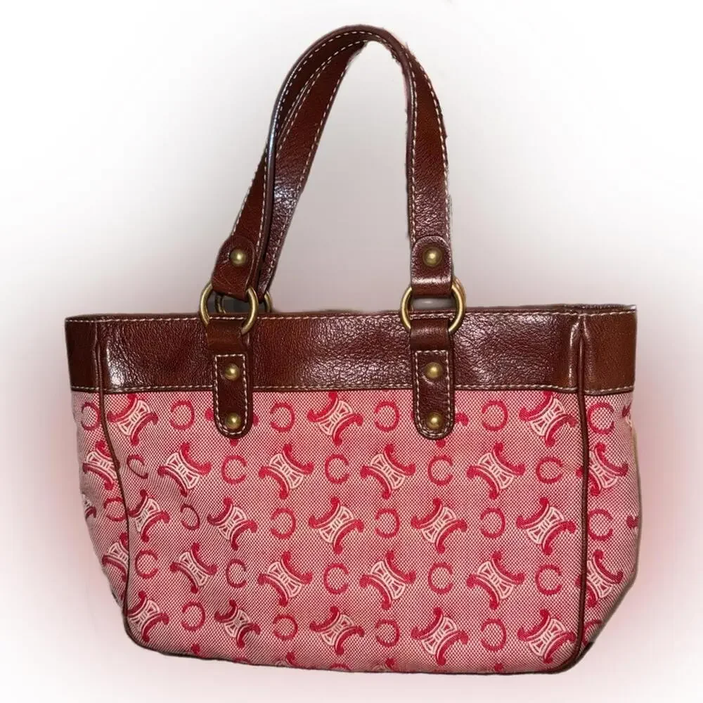 EUC Celine Red and Brown Tote Bag - Picture 2 of 9